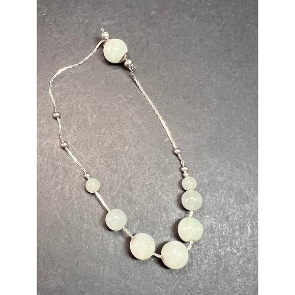 Burmese jade adjustable bolo sterling silver bracelet - Picture 10 of 15